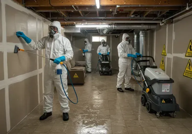 Basement Moisture Removal and Structural Drying process in Windsor Heights, IA